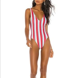 Lovers and Friends one piece swimsuit. Color: Americana Stripe, size small